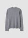 Grauer Pullover aus Viskosemix mit geripptem Stehkragen, Regular Fit_2