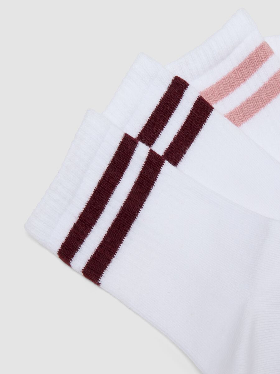 3-pack of white striped midi socks in stretch organic cotton_2