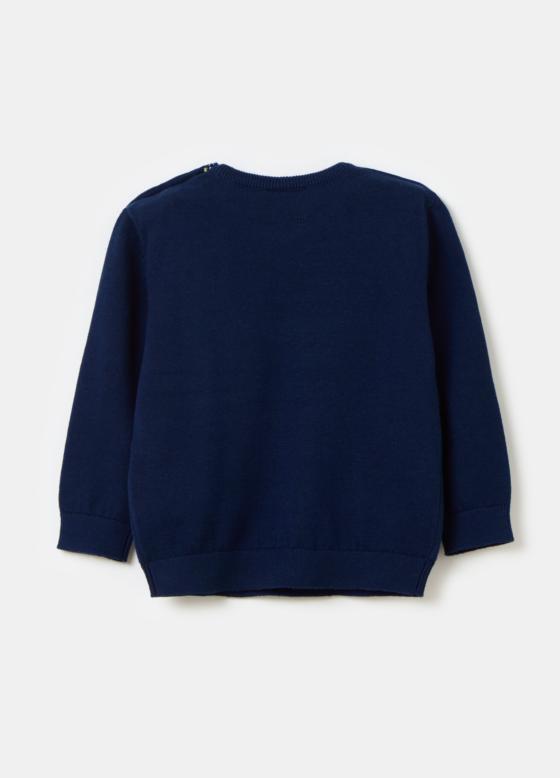 Cotton pullover with jacquard design