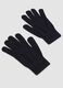 Blue knitted stretch-fabric gloves_0