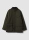 Green regular-fit jacket with zip and ribbed collar_0