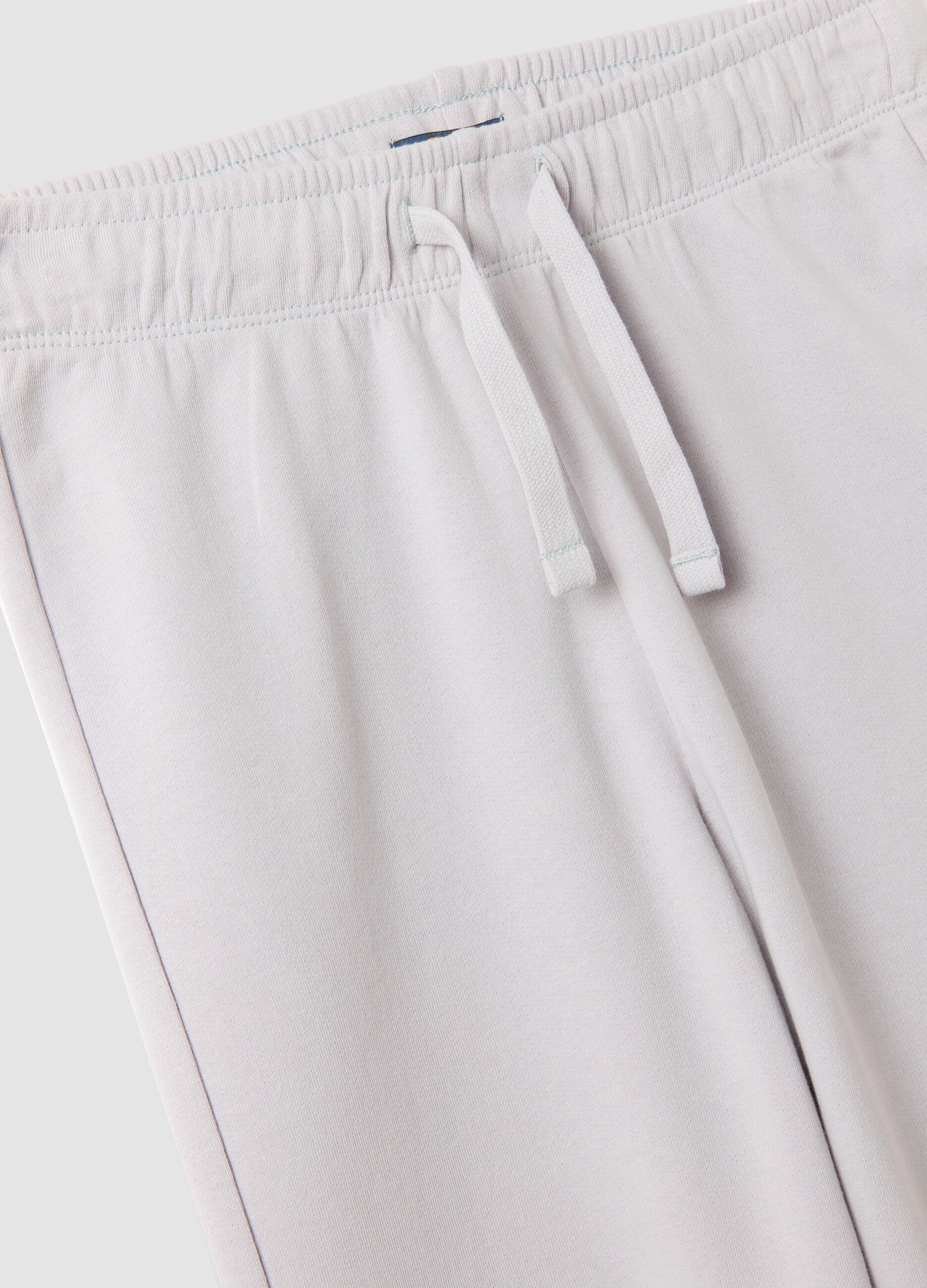 Grey pure organic cotton jogger trousers for boys, relaxed fit