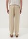 Beige linen-cotton blend trousers with an elasticated waist_2