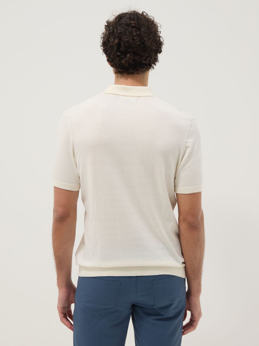 White pure cotton regular fit polo_2