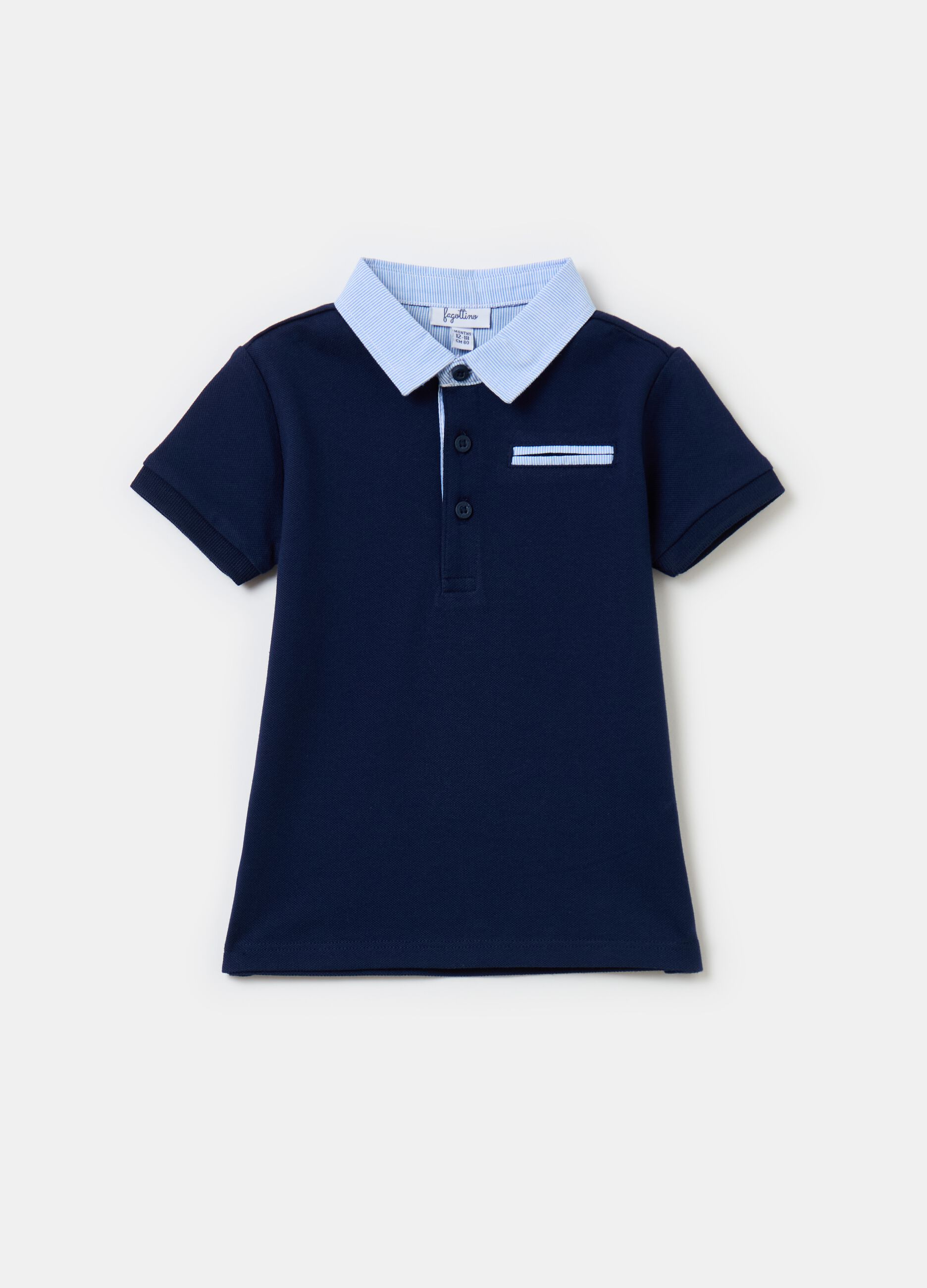 Piquet polo shirt with striped details