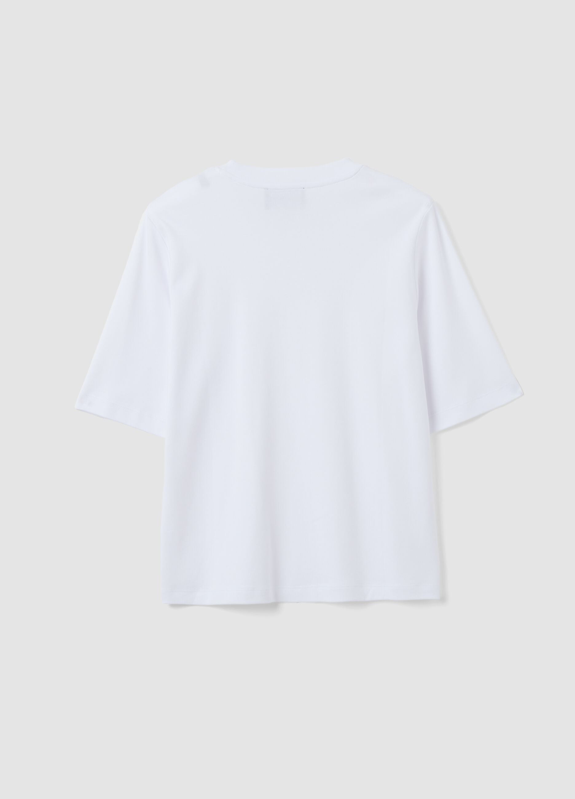 T-shirt boxy fit bianca in misto cotone e viscosa