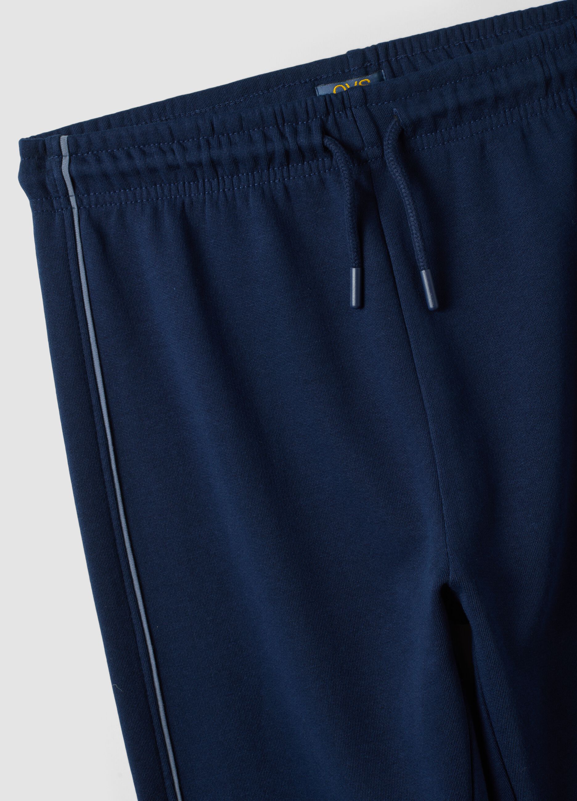 Blue pure-cotton joggers, regular fit