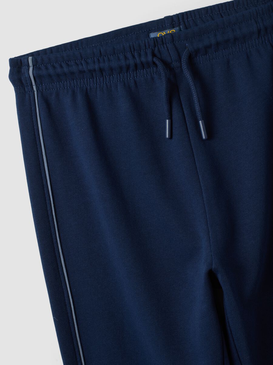 Blue pure-cotton joggers, regular fit_2