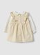 Yellow and white set in pure organic cotton for baby girl_1