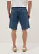 Blue denim Bermuda shorts in cotton blend, regular fit_2