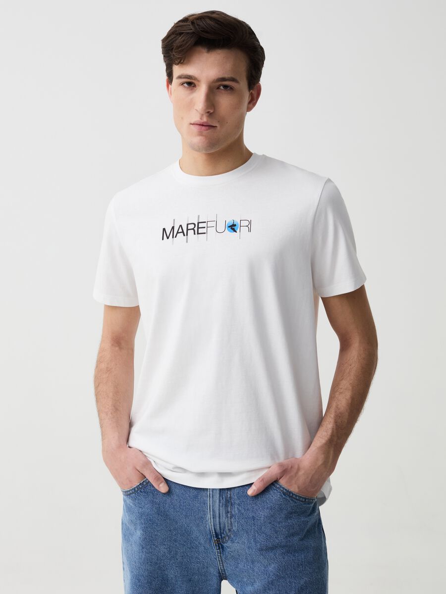 Camiseta de algodón con estampado MARE FUORI_0