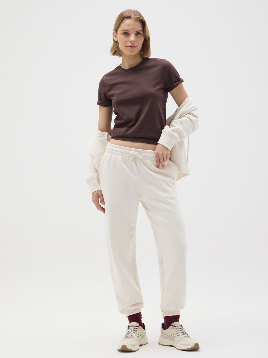 Brown pure cotton T-shirt regular fit_2