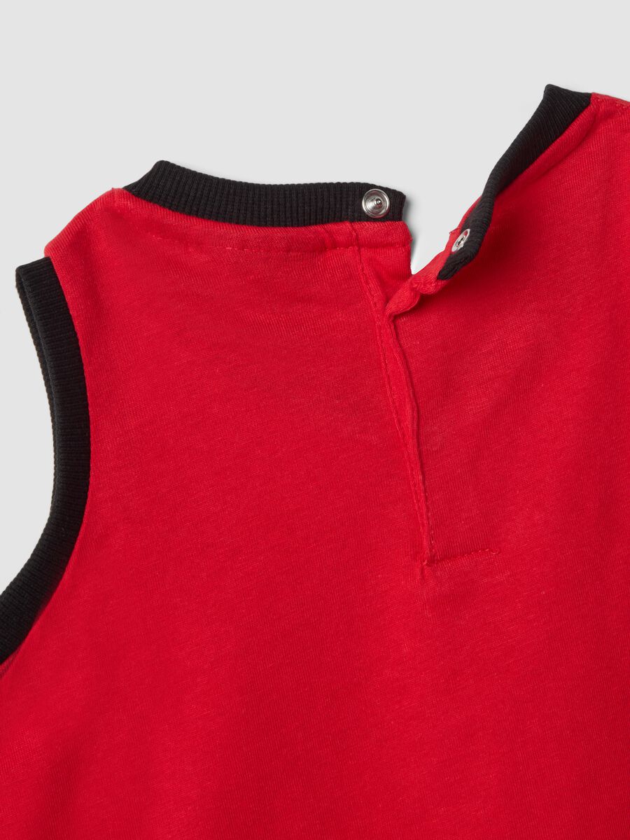 Completo rosso in puro cotone con top e shorts per bimbo regular fit_3