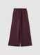 Violette Wide-Leg-Hose aus elastischem Modal mit Tunnelzug_4