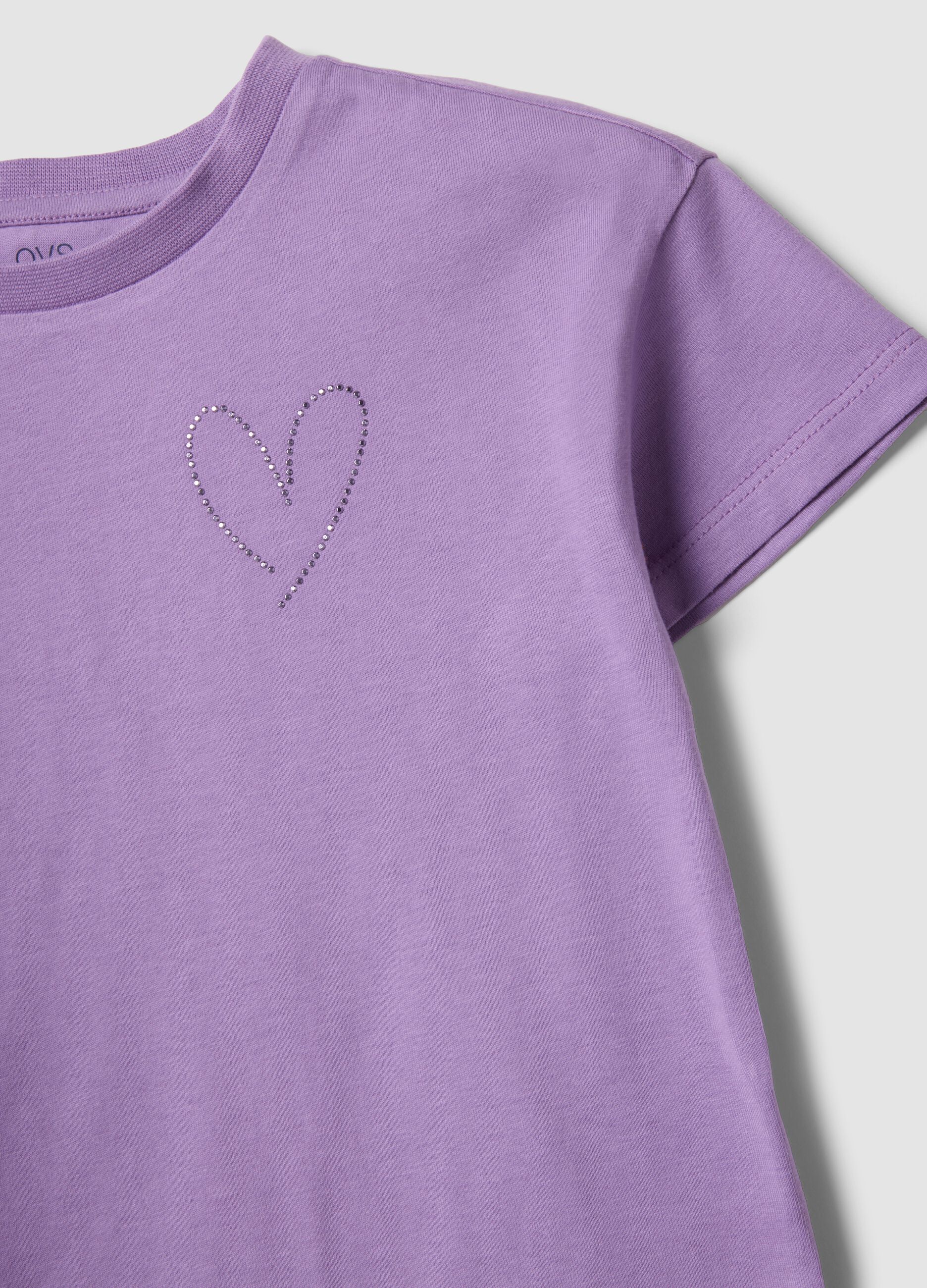 Purple pure cotton set with T-shirt and leggings