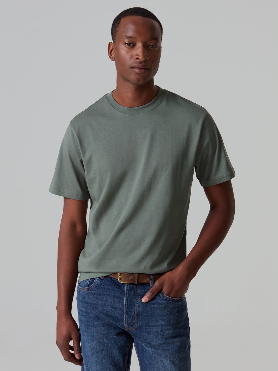 Supima cotton T-shirt with round neck_0