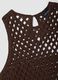 Brown cotton-blend regular-fit tank top with mesh design_1