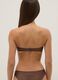 Brown bandeau bikini top in stretchy fabric with glitter_4