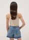 Beige fitted cotton-stretch printed vest top for girls_1