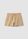 Beige Shorts aus reiner Bio-Baumwolle f&uuml;r M&auml;dchen mit elastischem Bund_3