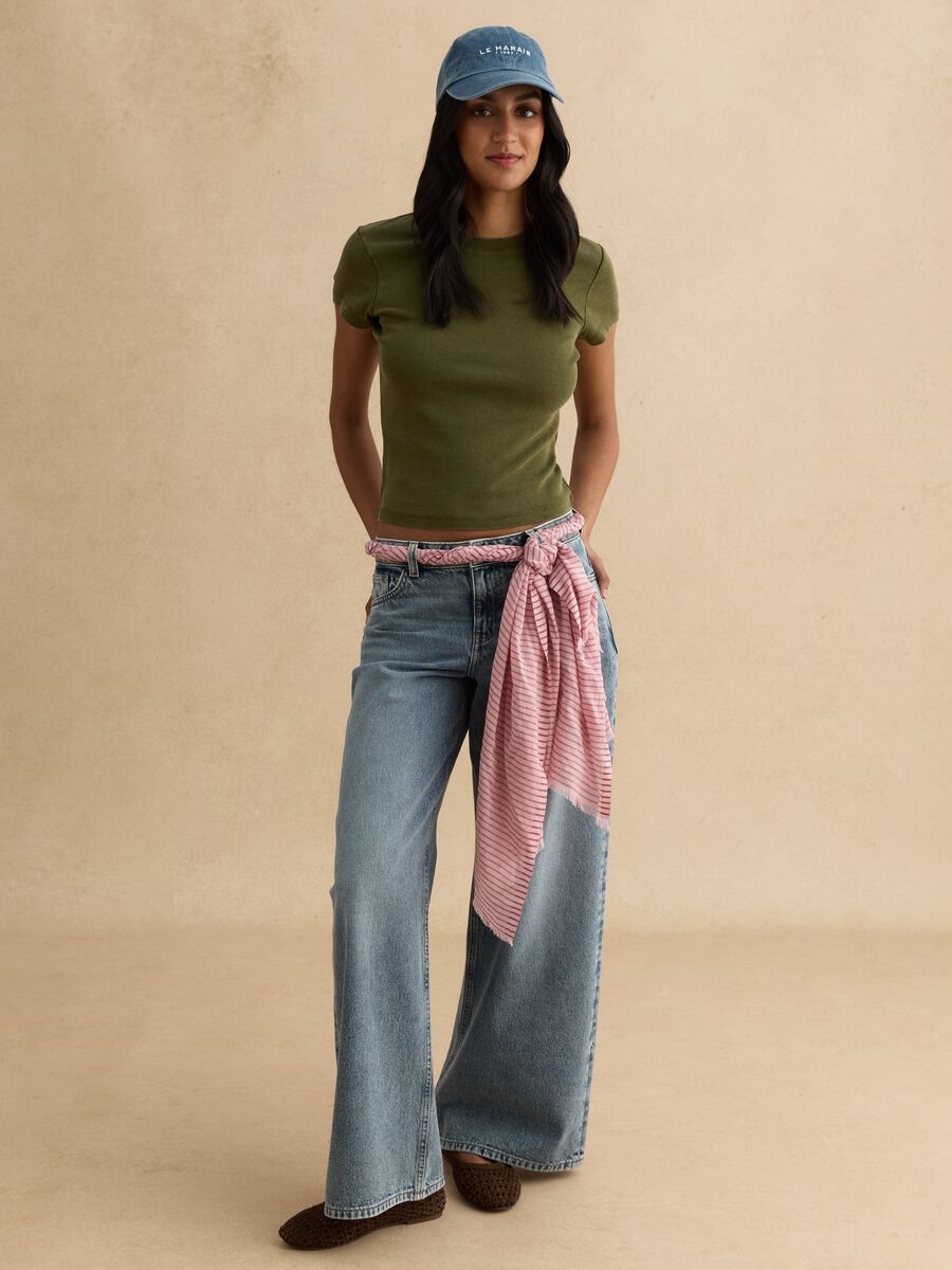 Fitted stretch cotton green t-shirt_2