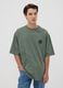 T-shirt verde em algod&atilde;o puro com estampado Naruto_0