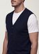 Blue viscose-blend waistcoat with deep V-neck, regular fit_2