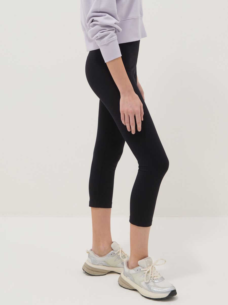 Leggings ajustados de mezcla de algod&oacute;n negro para ni&ntilde;a_2