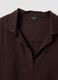 Short brown pure cotton kaftan with V-neck_5
