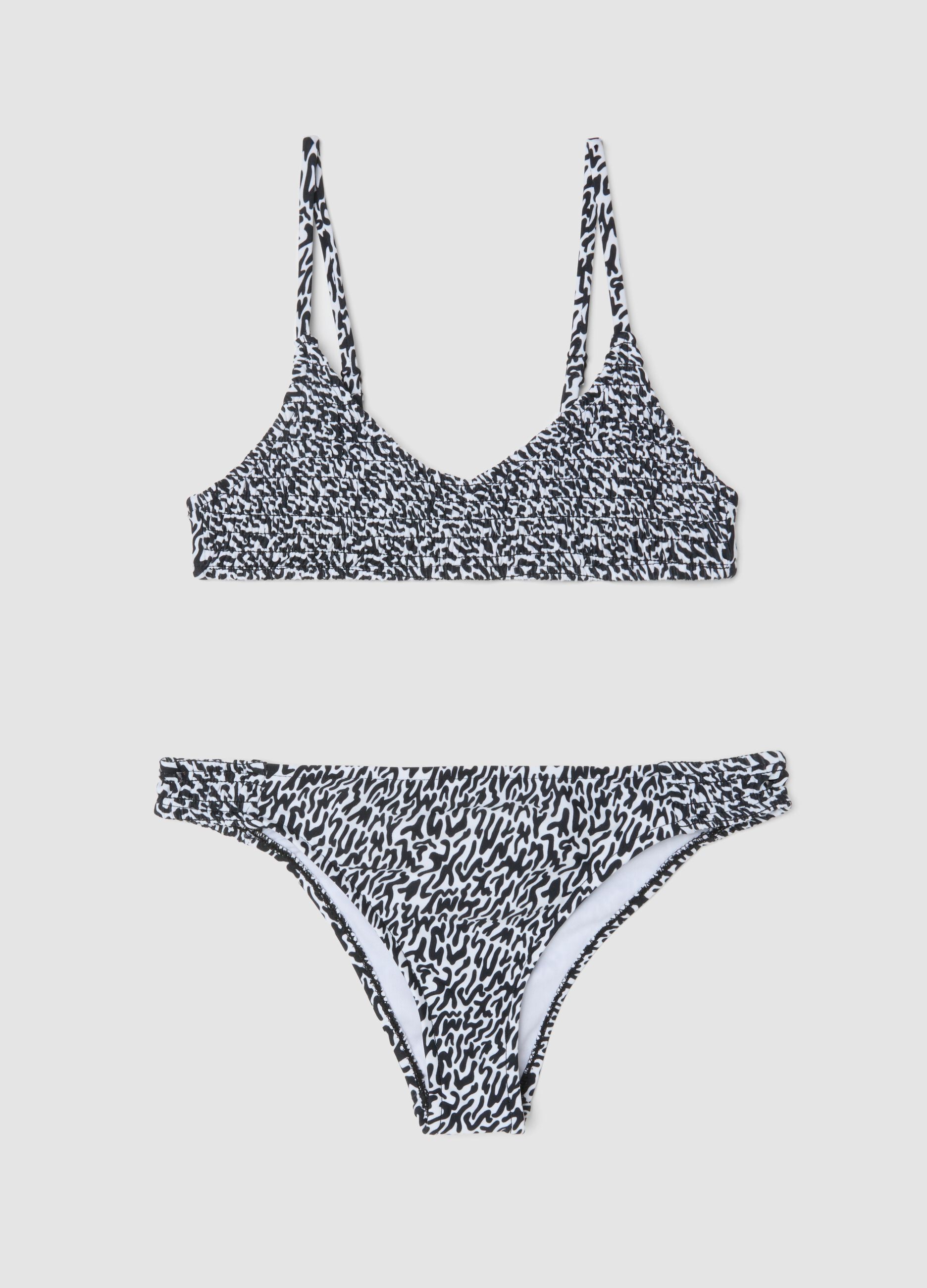 Black stretch-fabric bikini