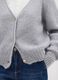 Graue V-Ausschnitt-Strickjacke im regul&auml;ren Schnitt aus Mohair und Wolle_3