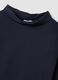 Blauer Regular Fit Stretch Baumwoll-Mix Pullover mit weitem Kragen_5