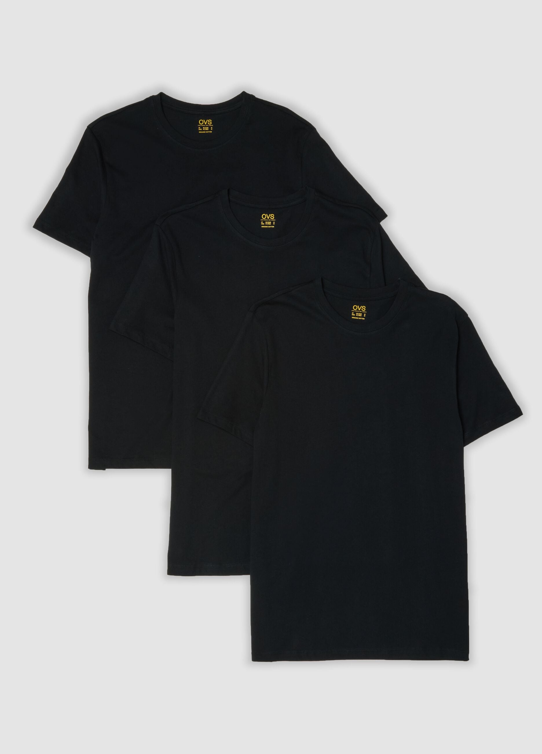 3-pack of black organic cotton short-sleeve T-shirts