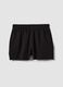 Black cotton-blend Bermuda shorts with elasticated waist_0
