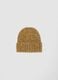 Yellow stretch wool knitted beanie_0