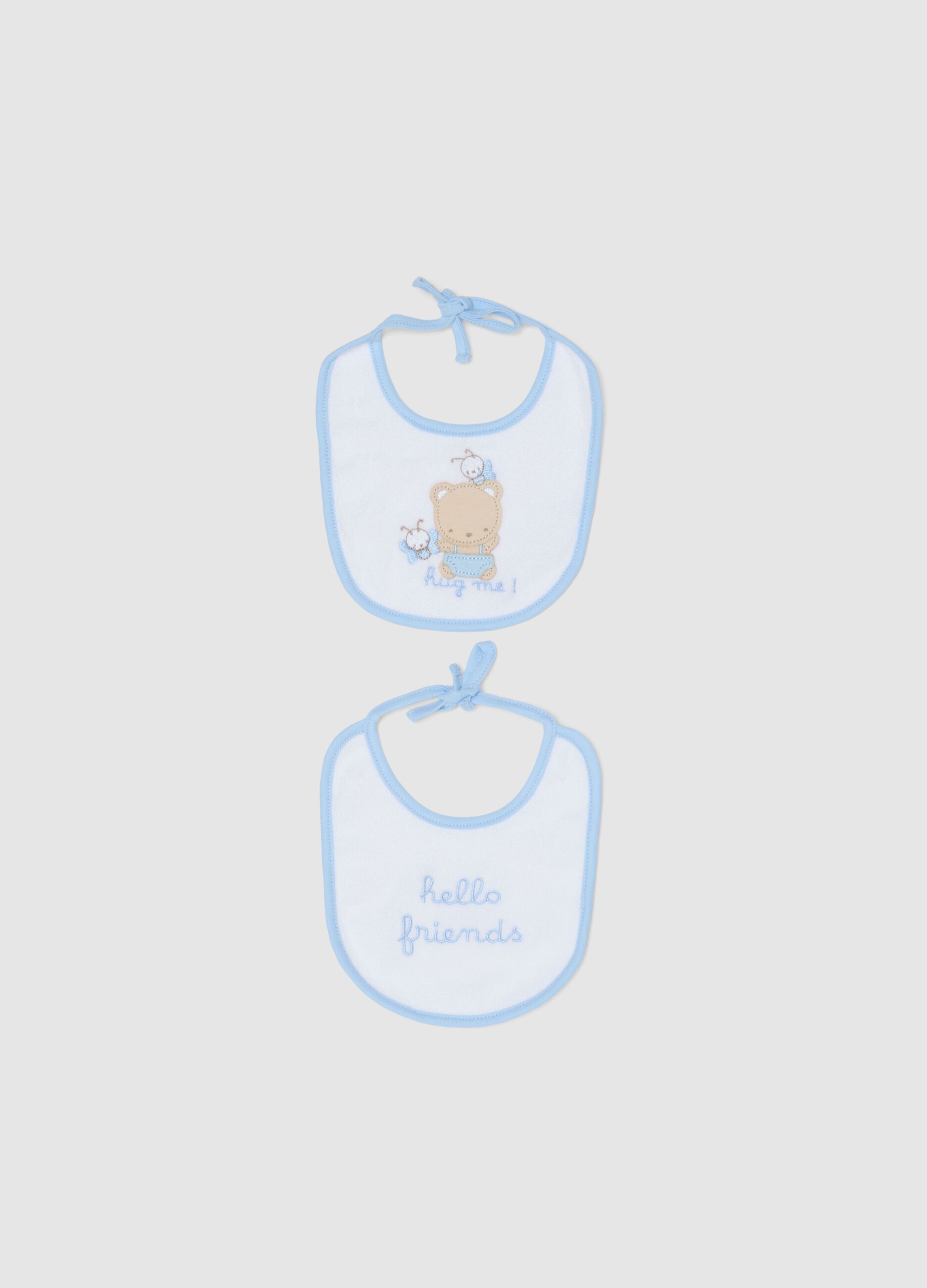 Newborn Multicolour Pure Cotton Bib Pack with Embroidery