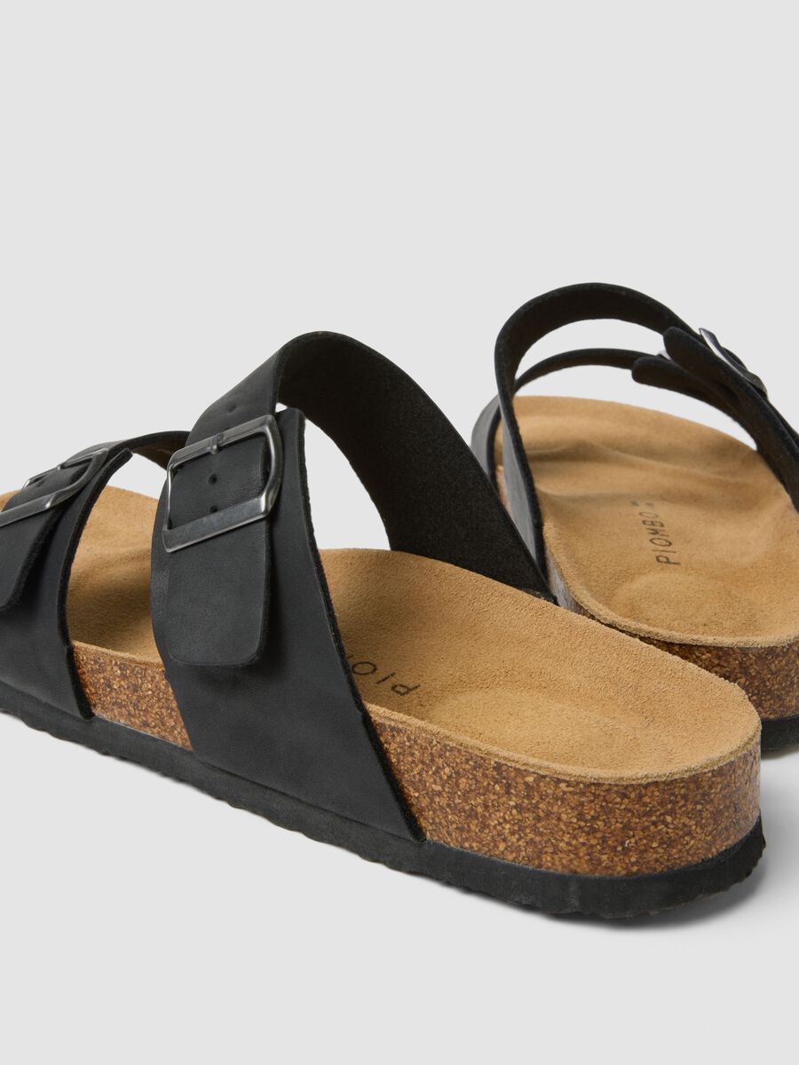 Black double-strap sliders with buckles_2