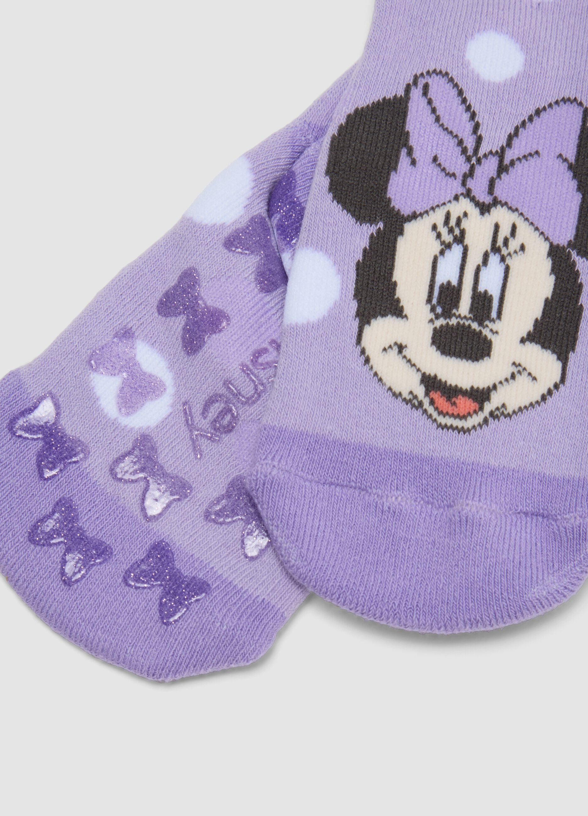 2-pack of short organic stretch cotton socks with Minnie print