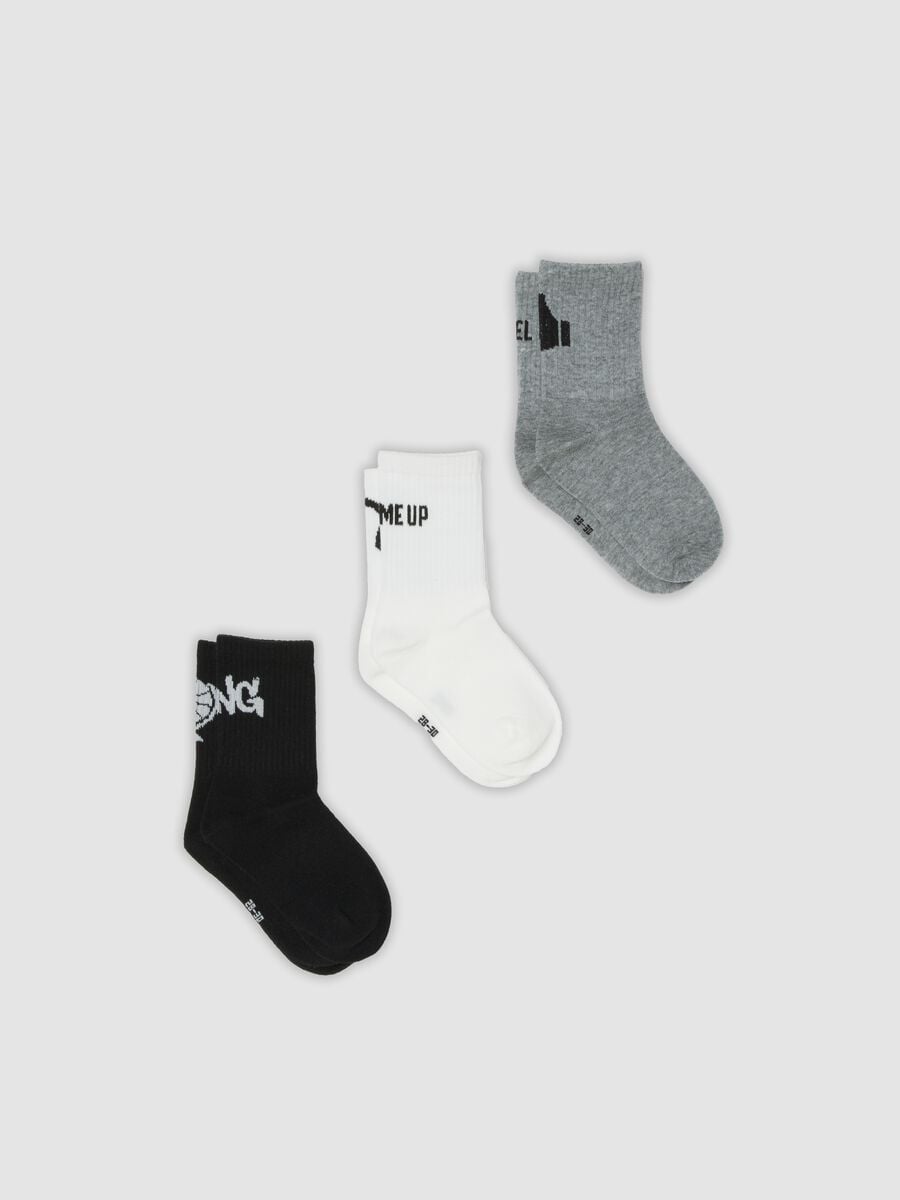 3-pack of multicolour short socks in organic stretch cotton for boys_0