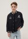 Kids' black cotton-blend bomber jacket regular fit with print_0