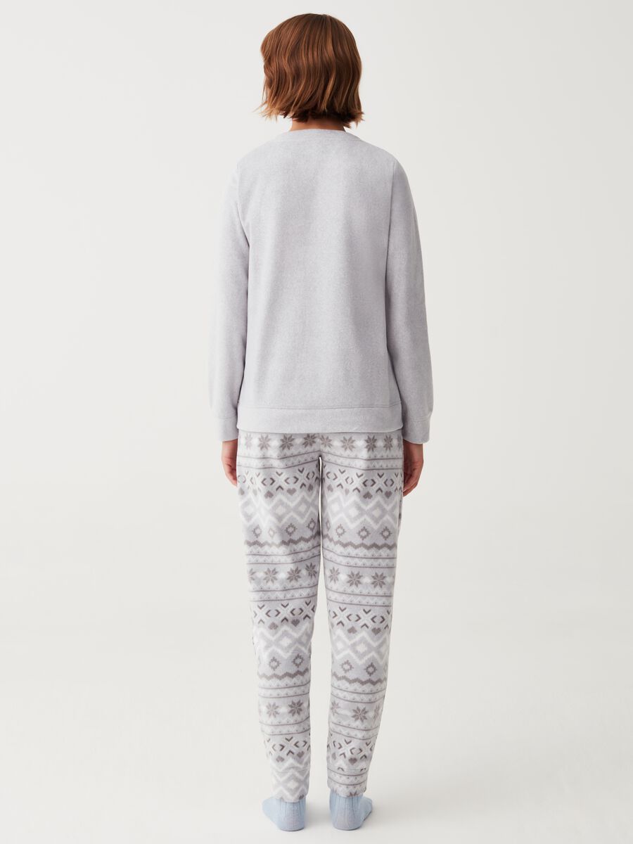 Pijama largo de tejido polar con motivo noruego_2