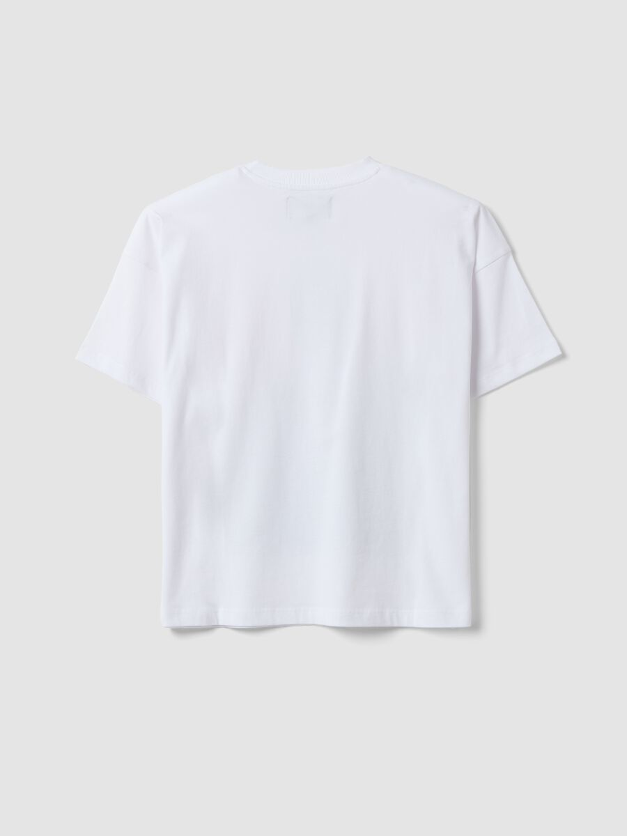 Wei&szlig;es T-Shirt aus reiner Baumwolle mit Blumenprint, Regular Fit_1
