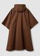 Brown pure cotton hooded cape with oversized fit_6