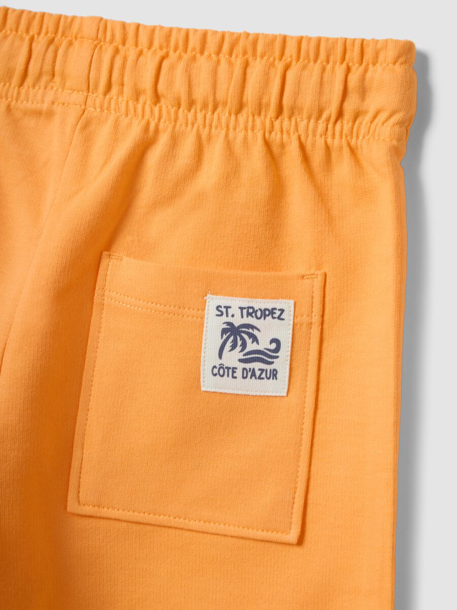 Orange pure cotton kids shorts regular fit_3