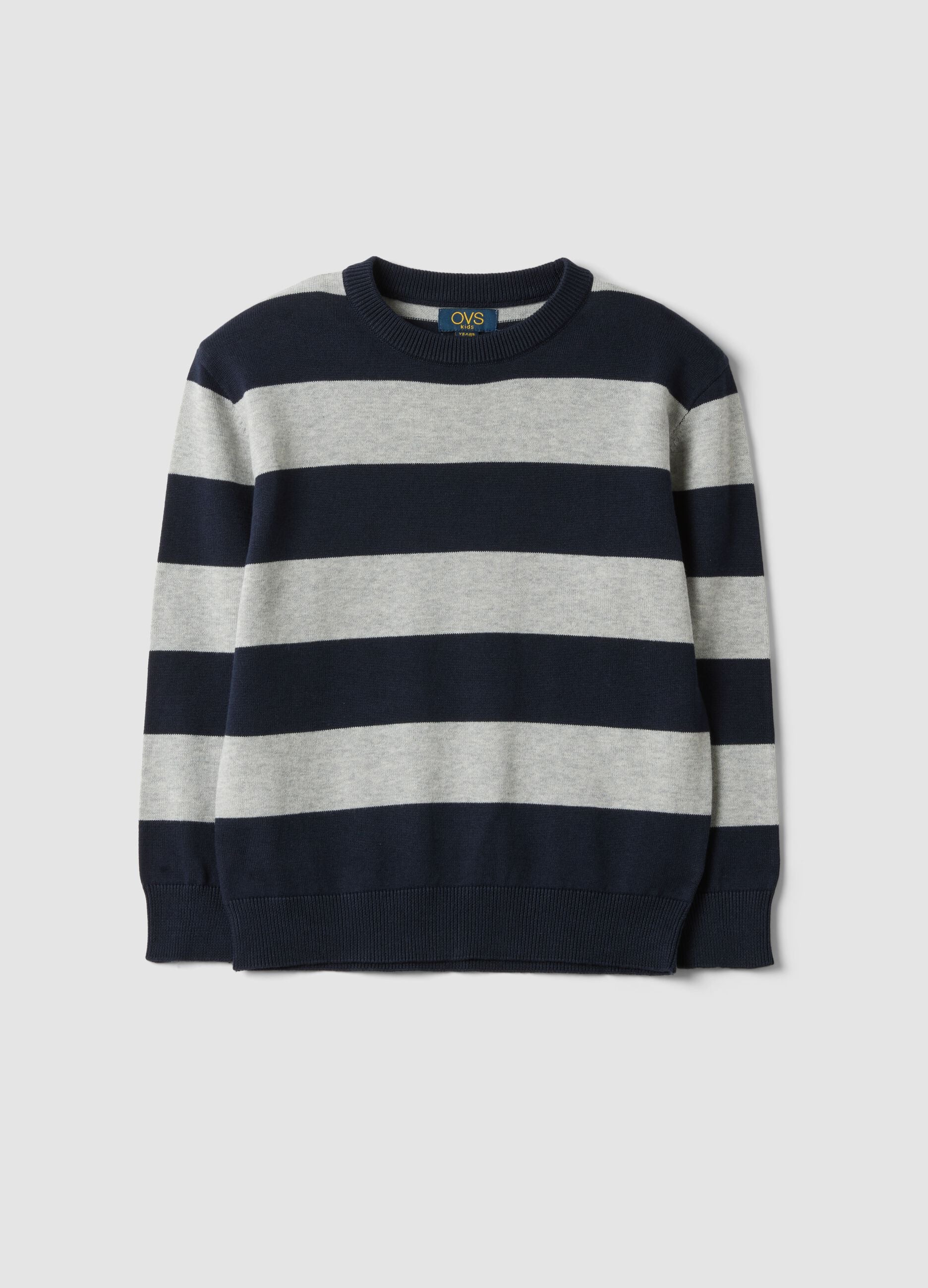 Multicoloured pure cotton striped oversized top for boys
