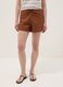 Brown stretch cotton shorts with elasticated waist_1