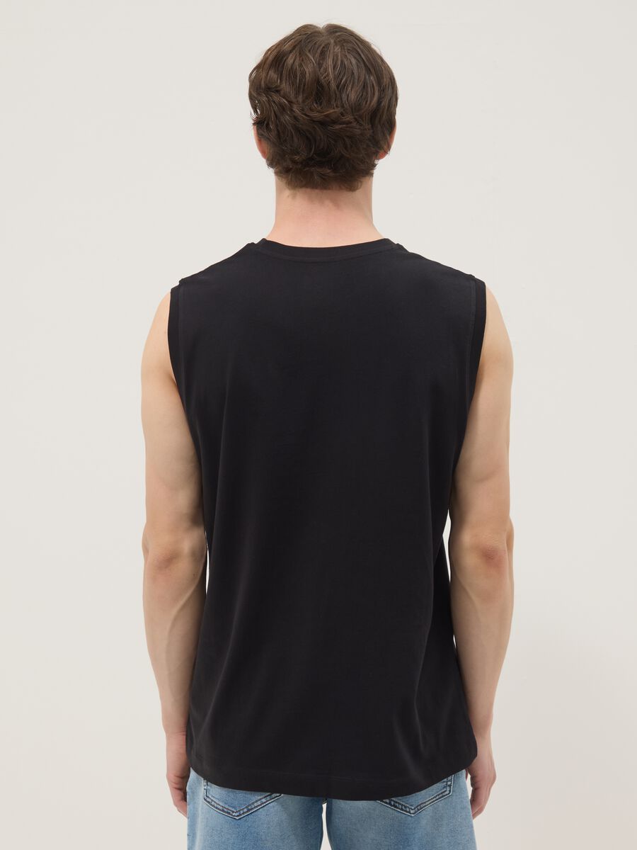 Black pure cotton vest_3