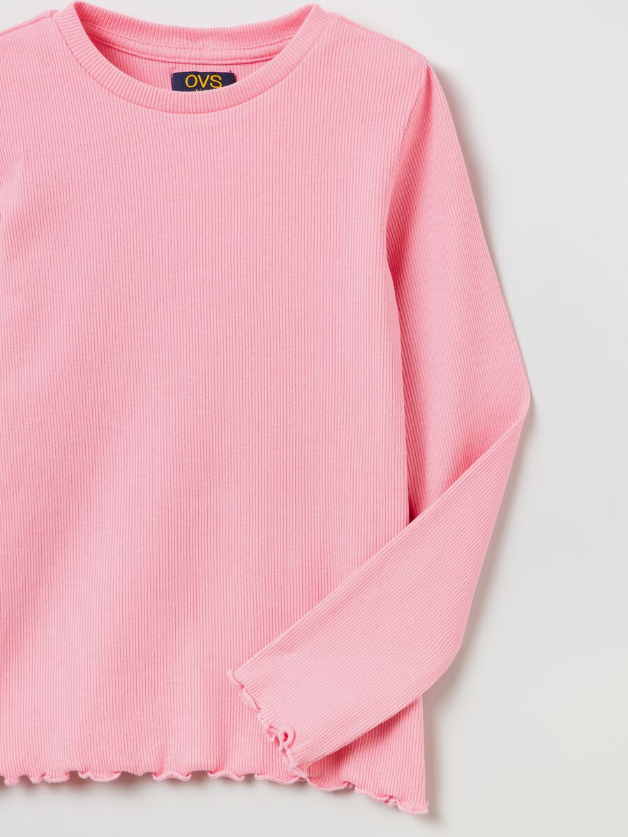 Long-sleeve T-shirt with scalloped trims_1
