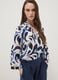 Multicolour patterned long-sleeve V-neck blouse_2