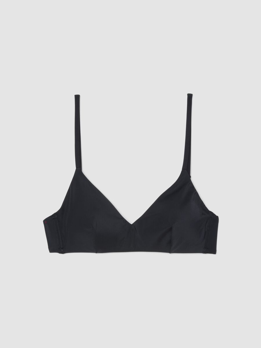 Schwarzes Dreieck-Bikini-Top mit herausnehmbarer Polsterung_4